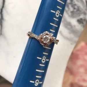 Sterling silver & rose gold plated CZ ring